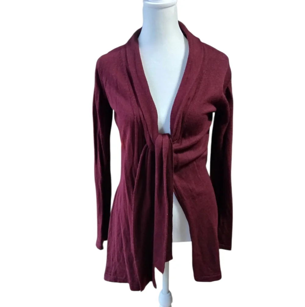 Brunella Gori Burgundy Women's Size Small 100% ExtraFine Merino Wool Sweater